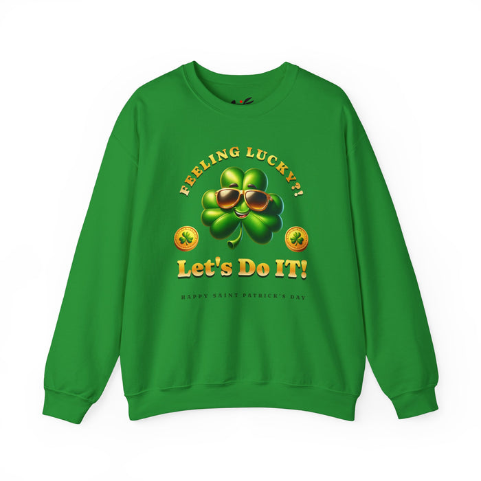 'Feeling Lucky?! Let's Do It! Happy Saint Patrick's Day' Unisex Heavy Blend™ Crewneck Sweatshirt.