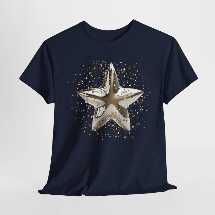 Christmas Star image Unisex Heavy Cotton Tee.