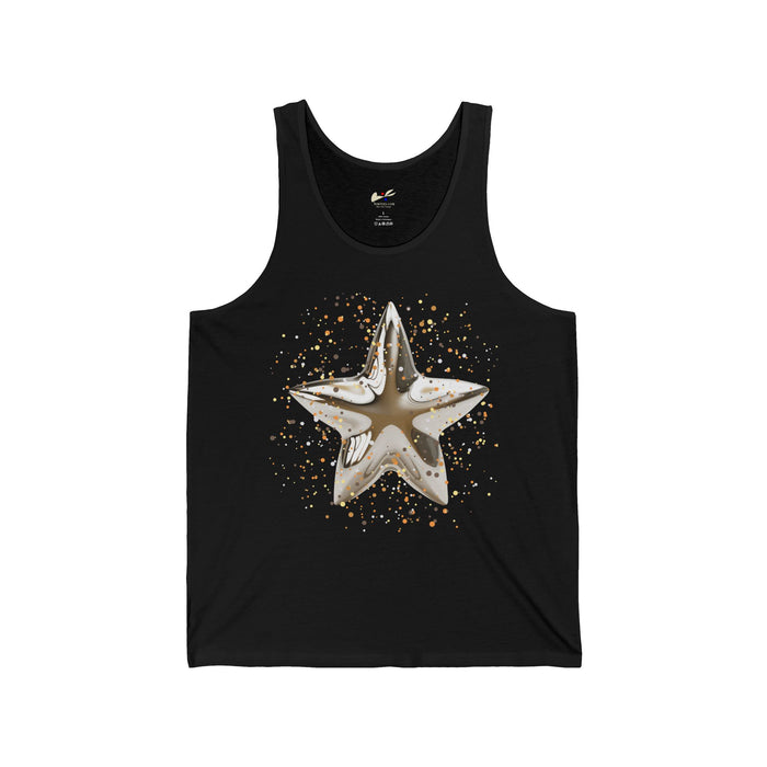 'Christmas Star Image' Unisex Jersey Tank.