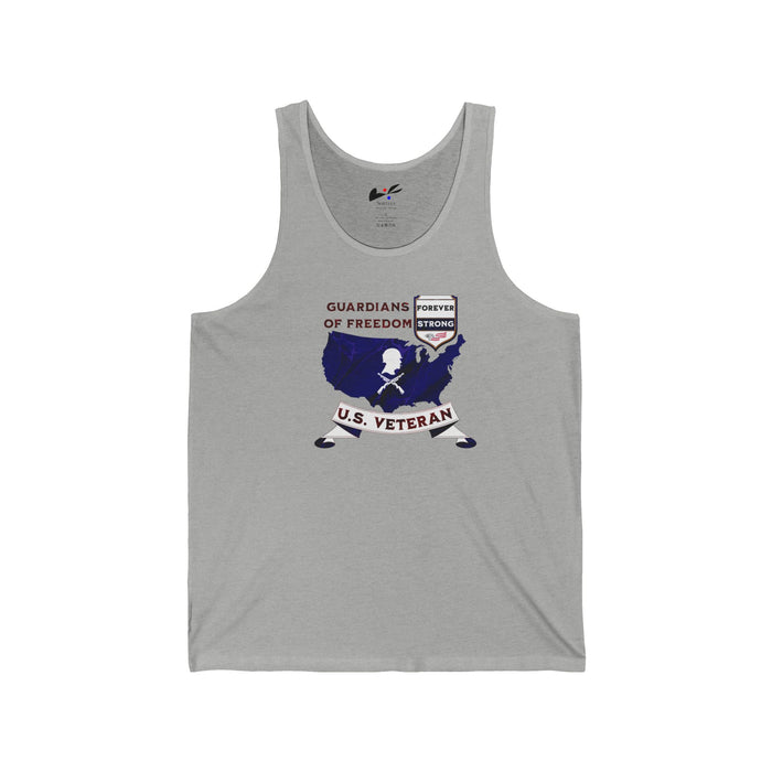 'Guardians Of Freedom, U.S. Veteran -Forever Strong-' Unisex Jersey Tank.