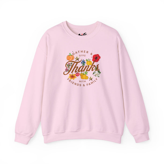 'Gather and Give Thanks with Friends and Family' Unisex Heavy Blend™ Crewneck Sweatshirt.