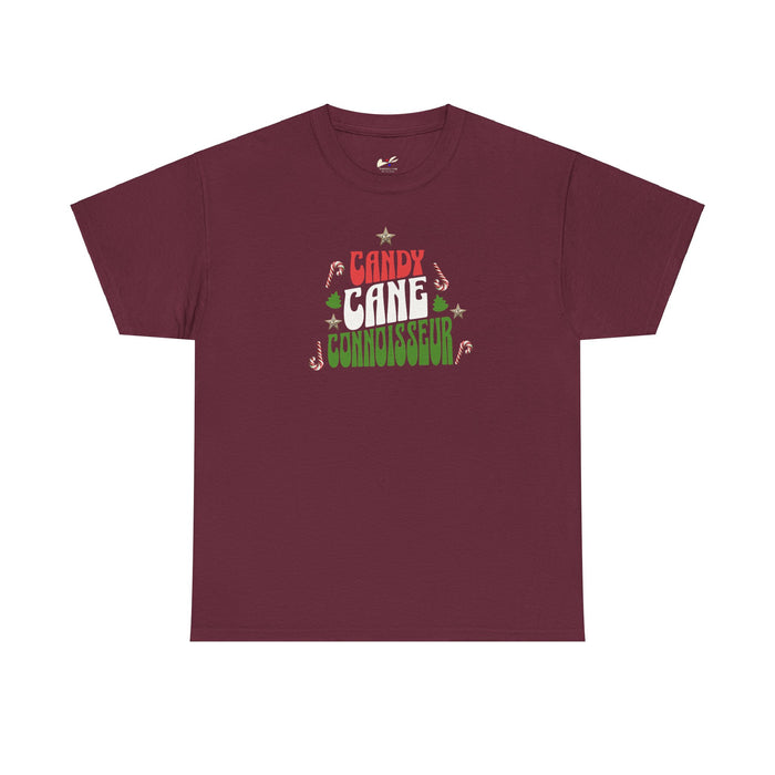 'Candy Cane Connoisseur' Unisex Heavy Cotton Tee.