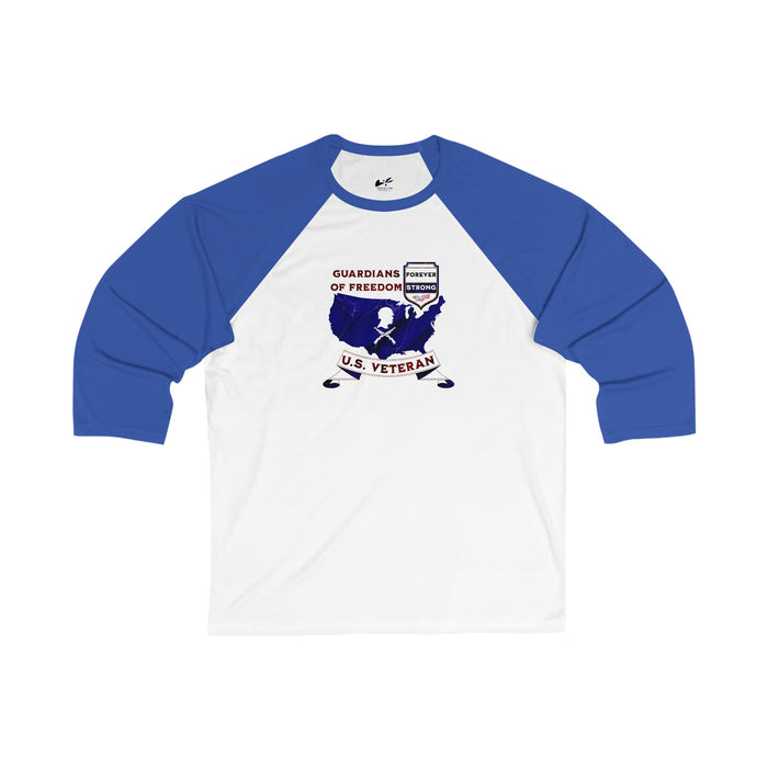 'Guardian Of Freedom, U.S. Veteran -Forever Strong-'Unisex 3\4 Sleeve Baseball Tee.