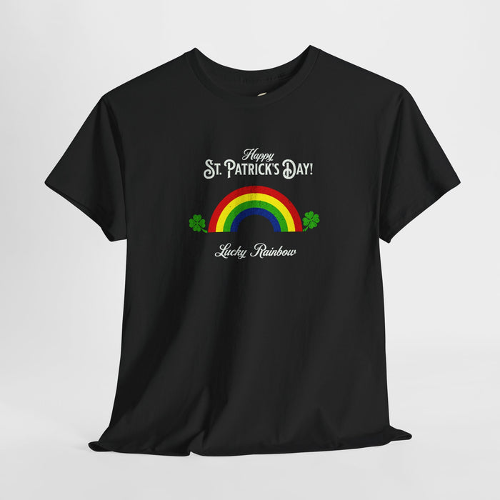 'Happy St. Patrick's Day...Lucky Rainbow' Unisex Cotton Tee.