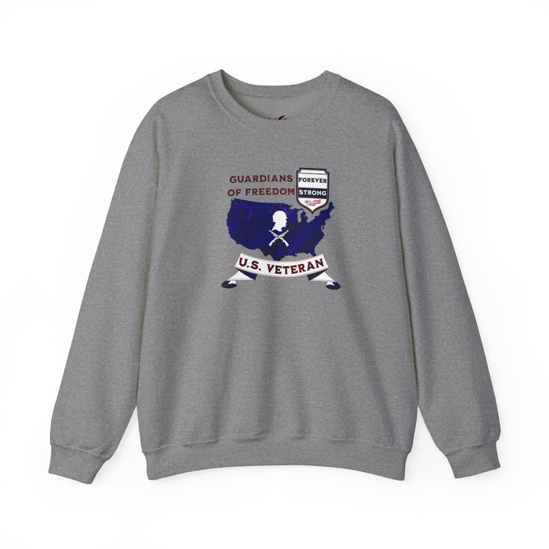 'Guardian Of Freedom, U.S. Veteran -Forever Strong-'. Unisex Heavy Blend™ Crewneck Sweatshirt.