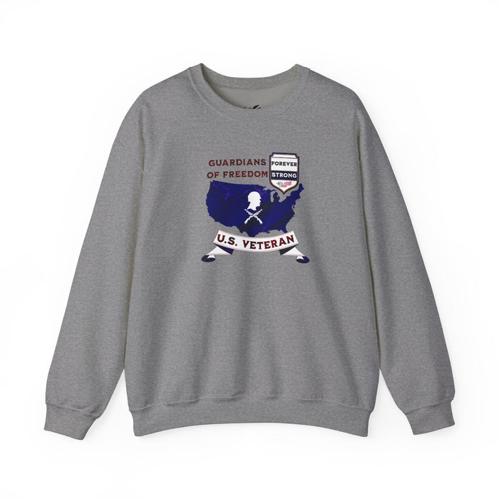 'Guardian Of Freedom, U.S. Veteran -Forever Strong-'. Unisex Heavy Blend™ Crewneck Sweatshirt.