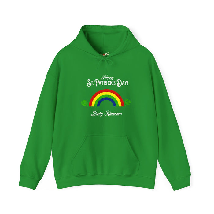 'Happy St. Patrick's Day!...Lucky Rainbow!' Unisex Heavy Blend™ Hooded Sweatshirt.