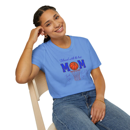 'Blessed with The Best Mom, Thank You For All You Do! Unisex Softstyle T-Shirt.