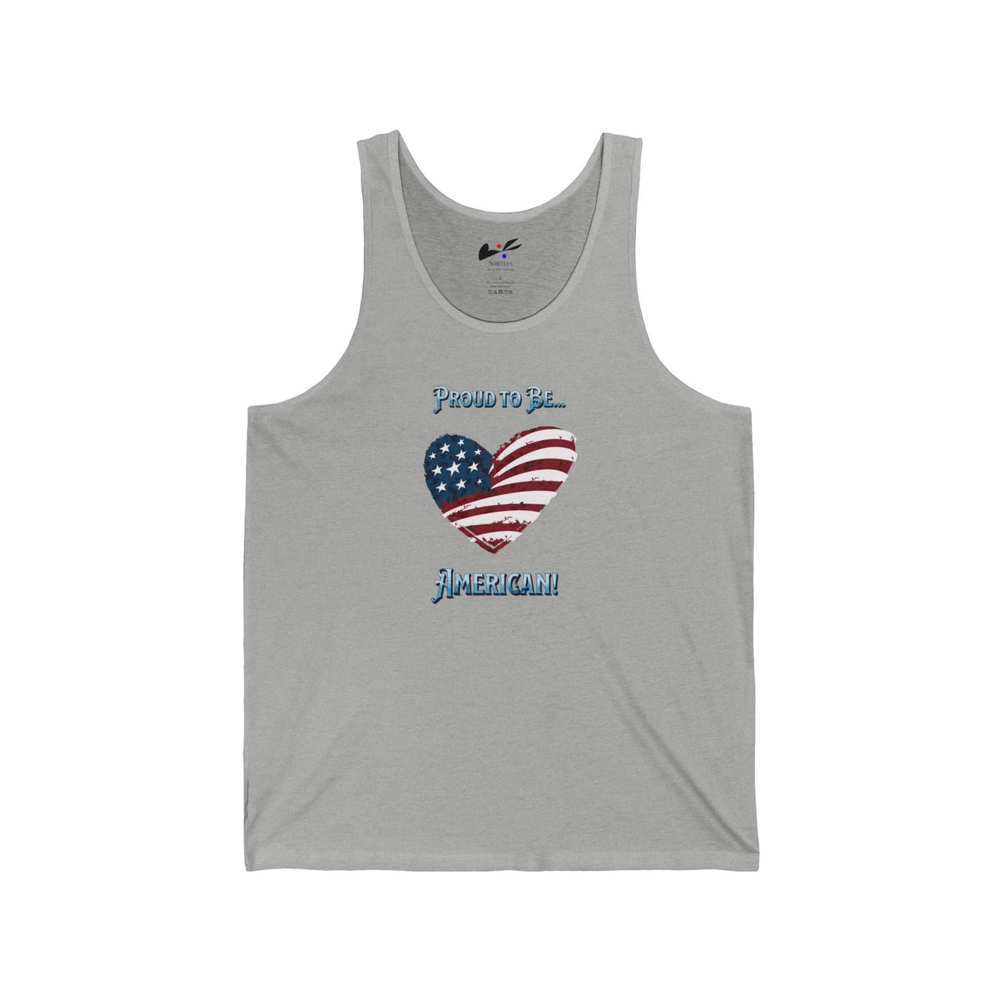 'Proud To Be...American! Unisex Jersey Tank.