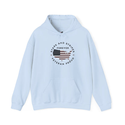 'Stars and Stripes Forever  -Veteran Proud-'  Unisex Heavy Blend™ Hooded Sweatshirt.