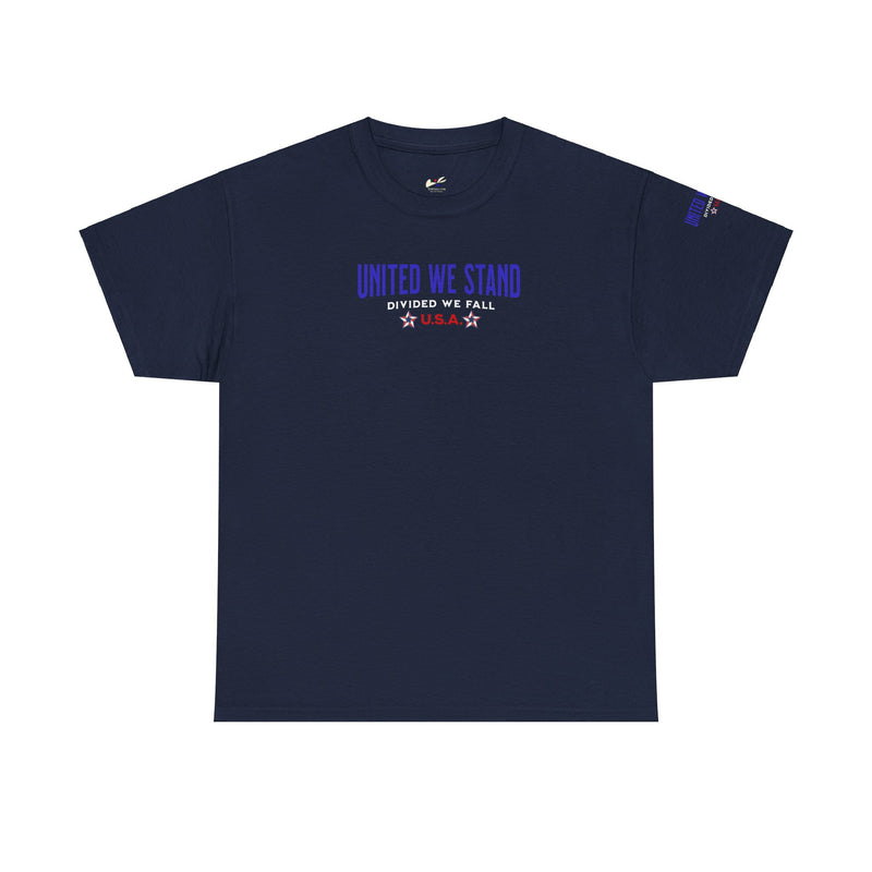 'United We Stand, Divided We Fall -U.S.A.-' Unisex Heavy Cotton Tee.