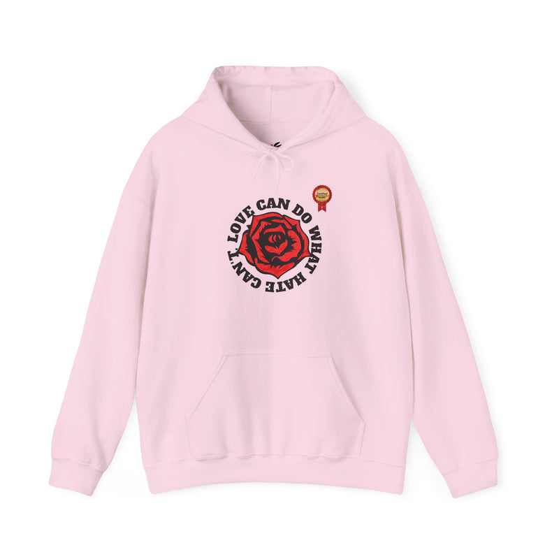 'Love Can Do What Hate Can't' Heavy Blend™ Hooded Sweatshirt.