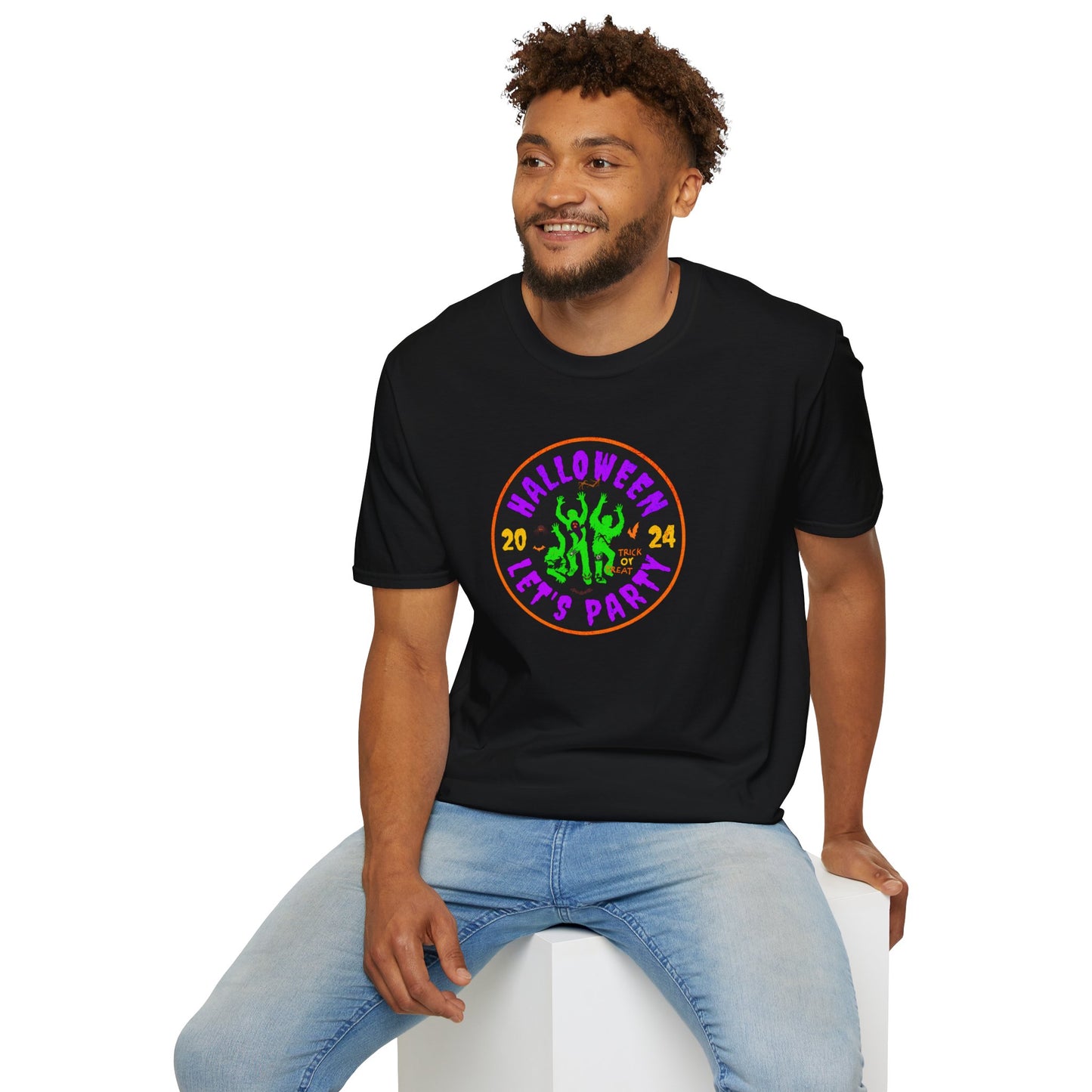 'Halloween 2024-Let's Party' Unisex Softstyle T-Shirt.