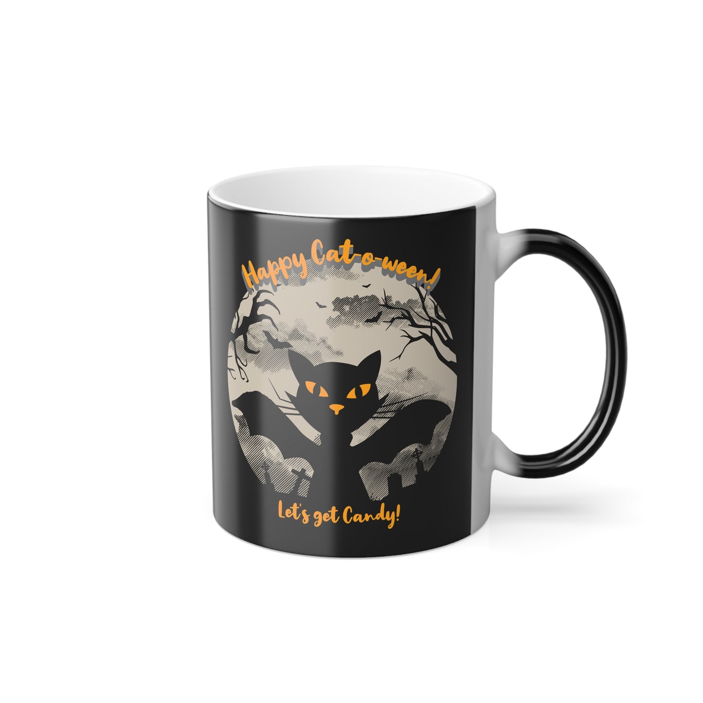 'Happy Cat-0-ween! Let's Get Candy! Color Morphing Mug, 11oz.