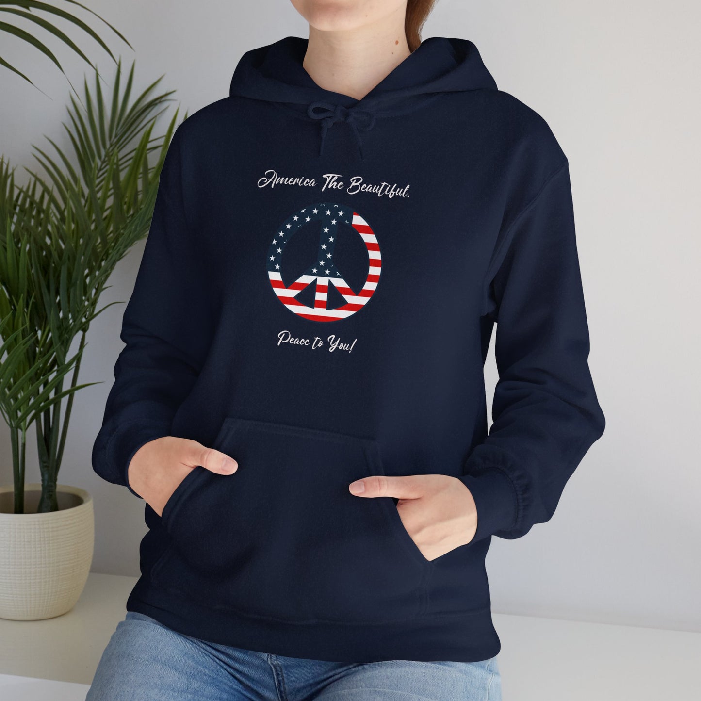 'America The Beautiful...Peace To You!' Unisex Heavy Blend™ Hooded Sweatshirt.