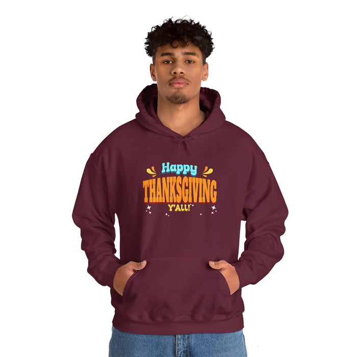 'Happy Thanksgiving Y'all' Unisex Heavy Blend™ Hooded Sweatshirt.