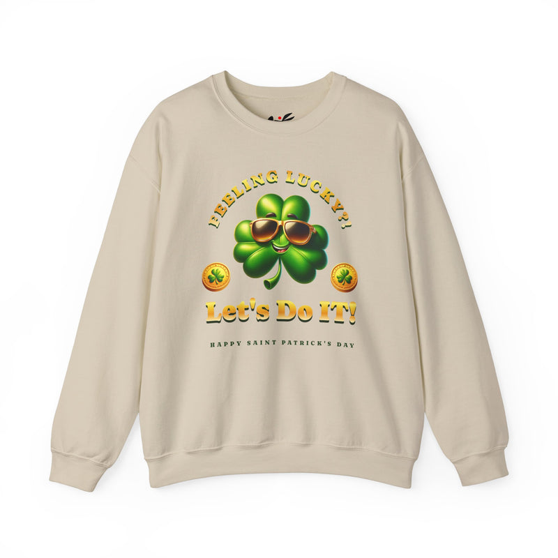 'Feeling Lucky?! Let's Do It! Happy Saint Patrick's Day' Unisex Heavy Blend™ Crewneck Sweatshirt.
