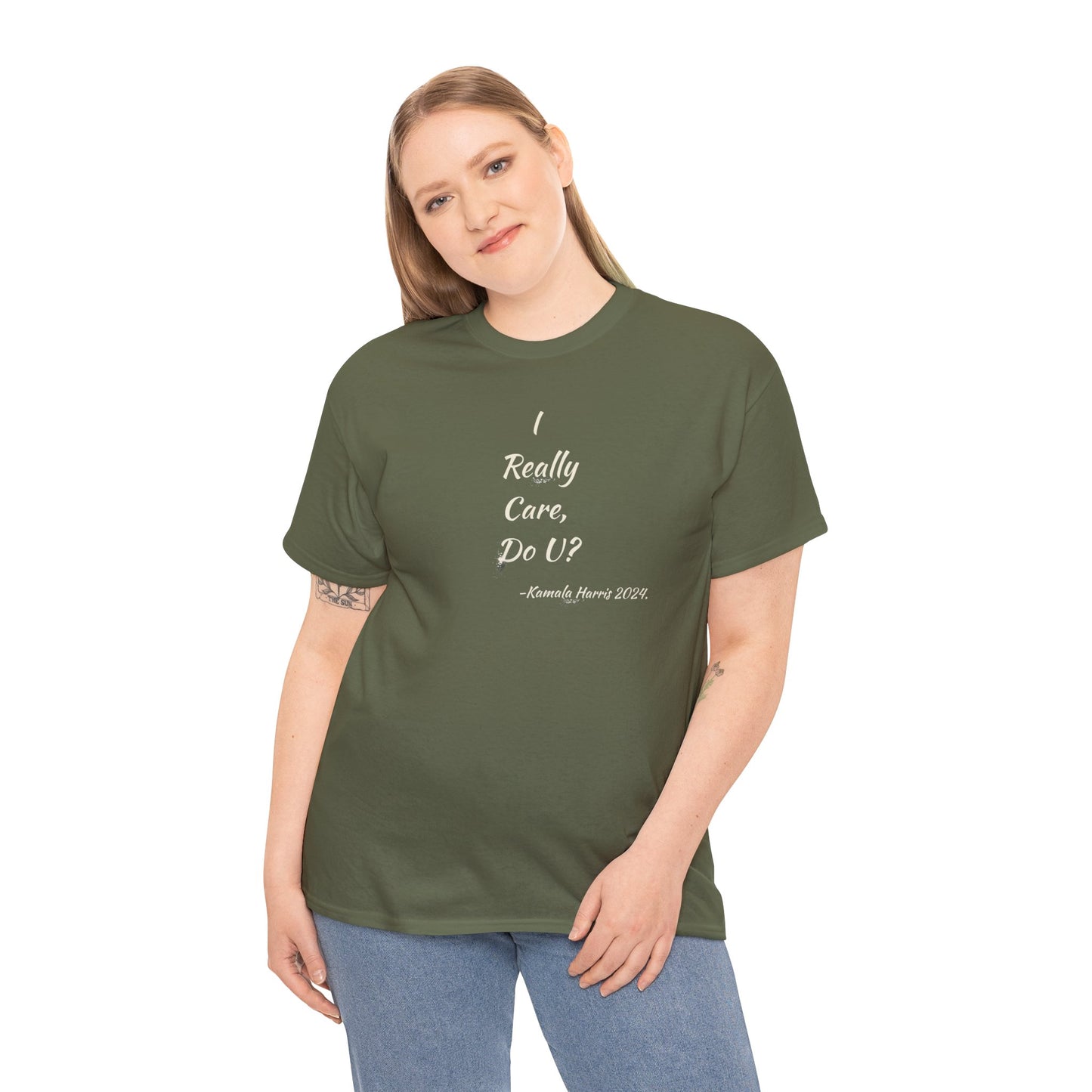 ' I Really Care, Do U? Kamala Harris 2024.' Unisex Heavy Cotton Tee.