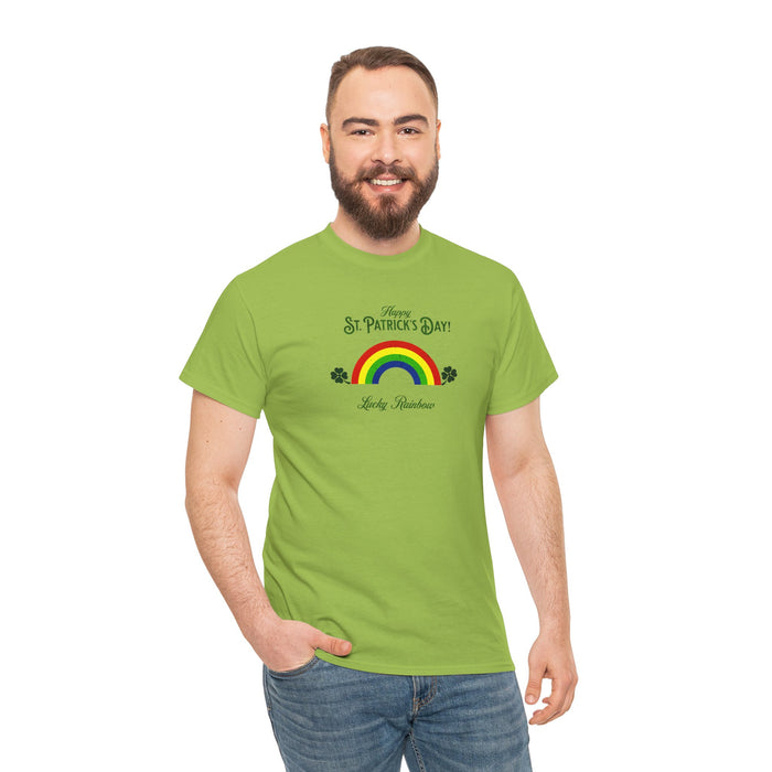 'Happy St. Patrick's Day...Lucky Rainbow' Unisex Cotton Tee.