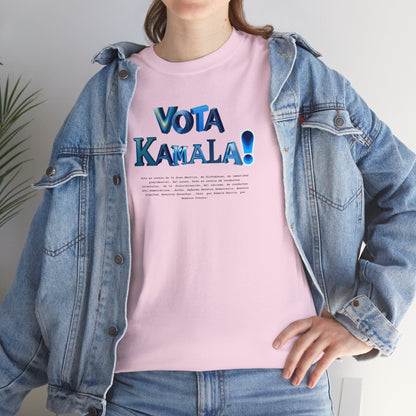 'Vota Kamala!, Vota en contra de la Gran Mentira, de dictaduras, de immunidad presidencial,  del acoso, Vota en contra de conductas criminales...' Unisex Heavy Cotton Tee