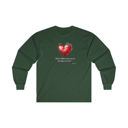 'Happy Mother's Day! "And His Mother Treasured Up All These Things in Her Heart"  Luke 2:51' Unisex Ultra Cotton Long Sleeve Tee.