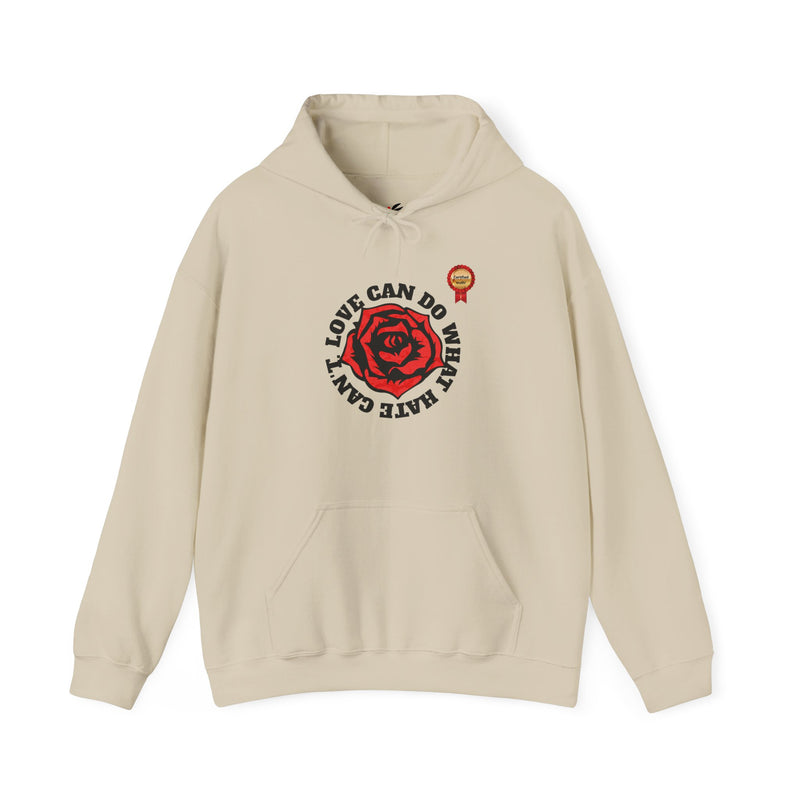 'Love Can Do What Hate Can't' Heavy Blend™ Hooded Sweatshirt.