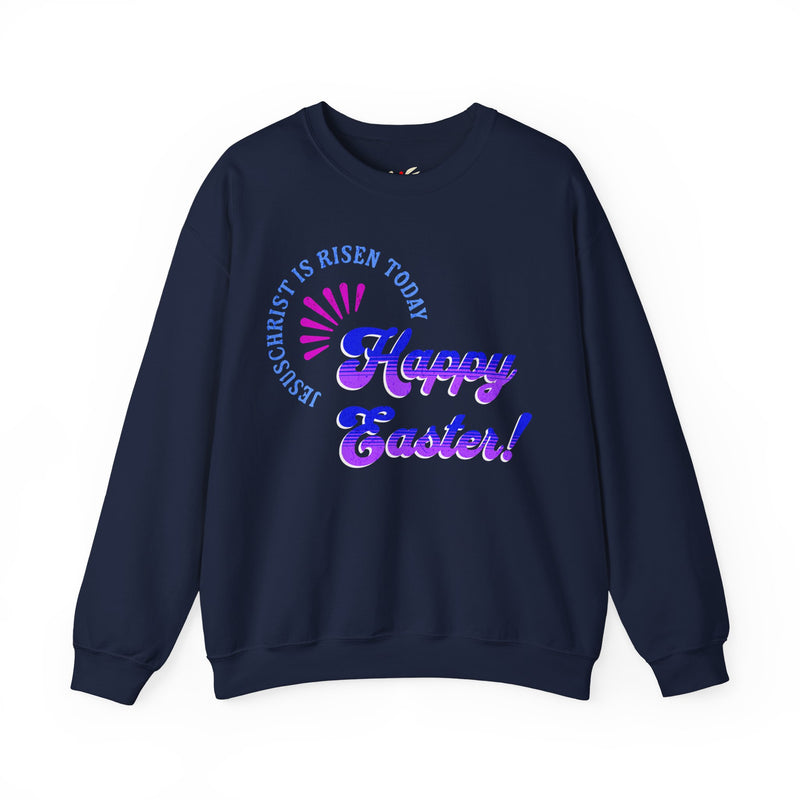 'JesusChrist is risen today...Happy Easter!' Crewneck Sweatshirt - Unisex Heavy Blend with Inspirational Design