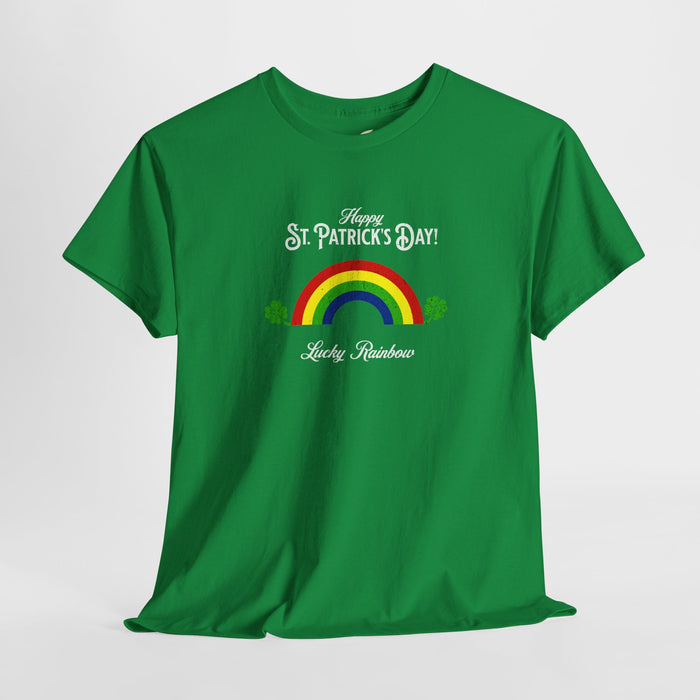'Happy St. Patrick's Day...Lucky Rainbow' Unisex Cotton Tee.