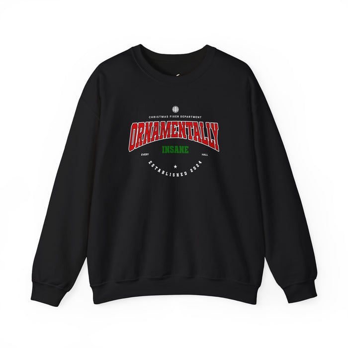 'Ornamentally Insane - Established 2024-' Unisex Heavy Blend™ Crewneck Sweatshirt.