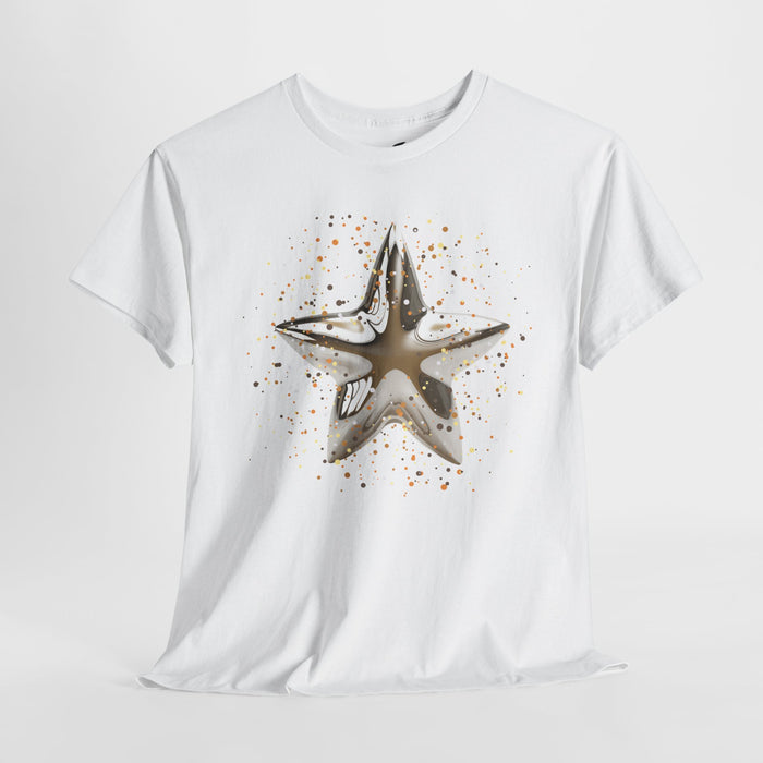 Christmas Star image Unisex Heavy Cotton Tee.