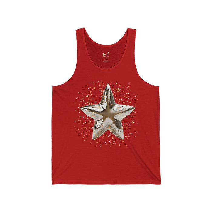 'Christmas Star Image' Unisex Jersey Tank.