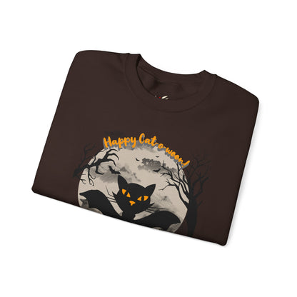 'Happy Cat-o-ween! Let's Get Candy!' Unisex Heavy Blend™ Crewneck Sweatshirt.