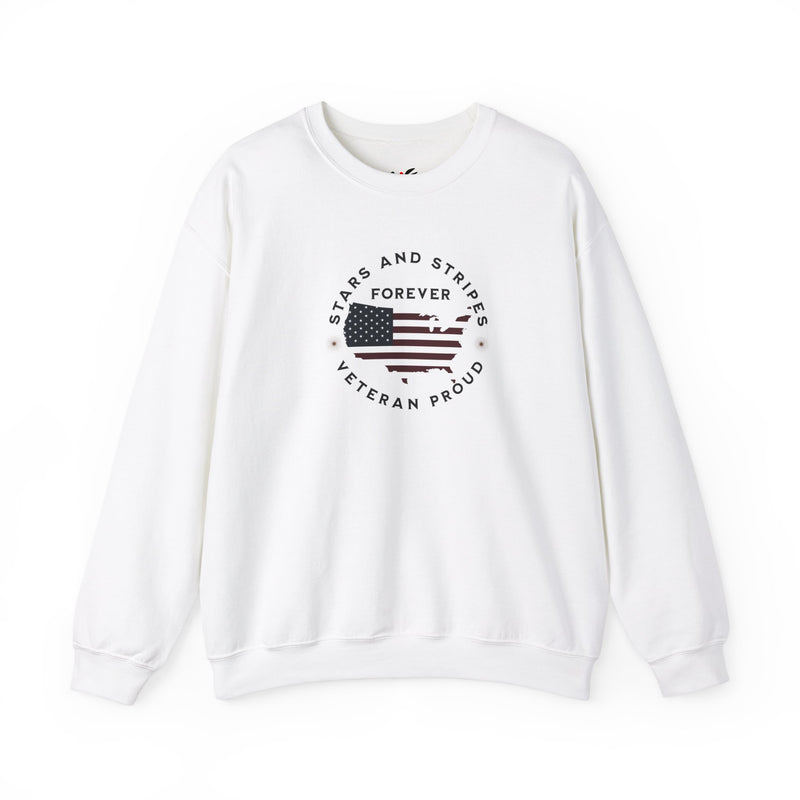 'Stars and Stripes Forever -Veteran Proud-'  Unisex Heavy Blend™ Crewneck Sweatshirt.