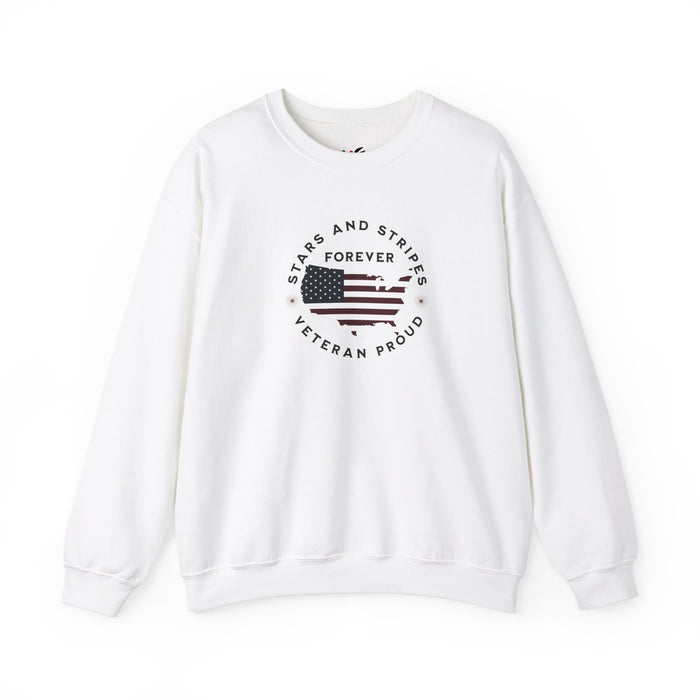 'Stars and Stripes Forever -Veteran Proud-'  Unisex Heavy Blend™ Crewneck Sweatshirt.