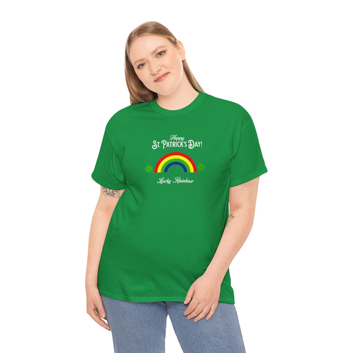 'Happy St. Patrick's Day...Lucky Rainbow' Unisex Cotton Tee.