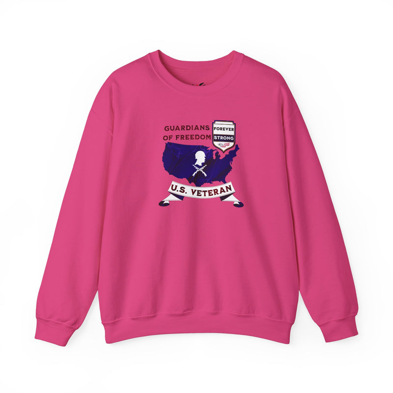 'Guardian Of Freedom, U.S. Veteran -Forever Strong-'. Unisex Heavy Blend™ Crewneck Sweatshirt.