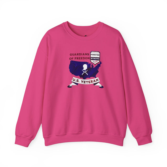 'Guardian Of Freedom, U.S. Veteran -Forever Strong-'. Unisex Heavy Blend™ Crewneck Sweatshirt.