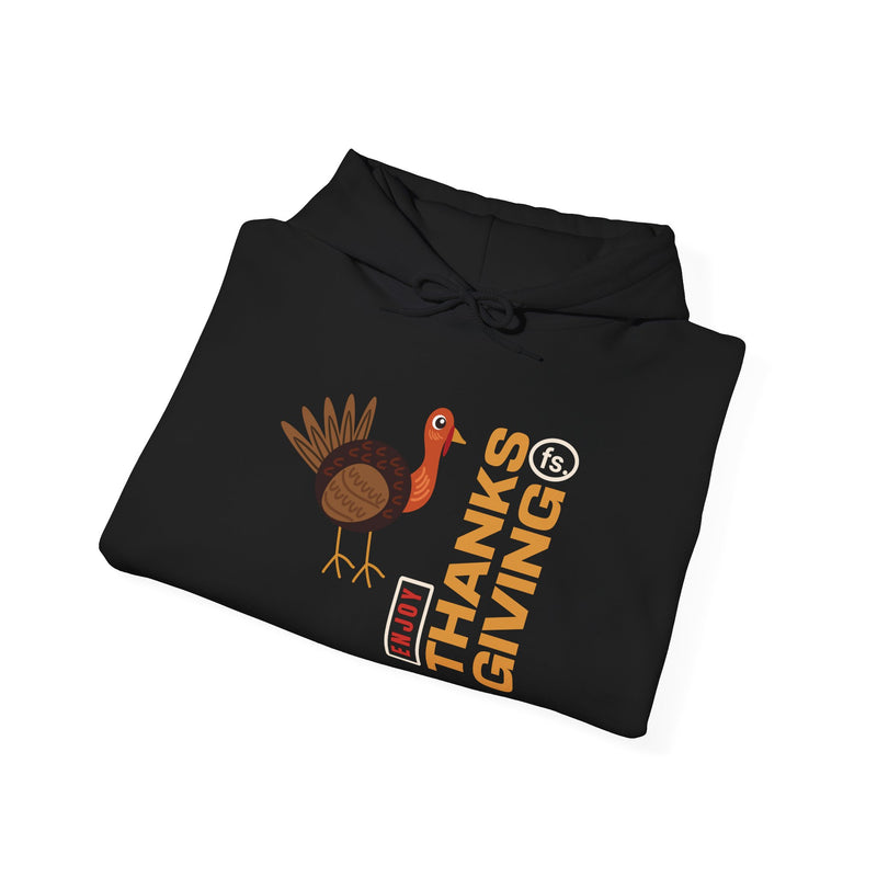 'Enjoy Thanks Giving fs.' Unisex Heavy Blend™ Hooded Sweatshirt.