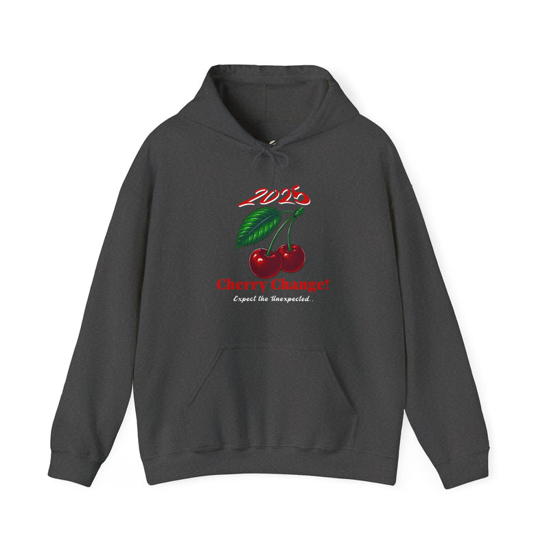 '2025 Cherry Change? Expect The Unexpected...' Unisex Heavy Blend™ Hooded Sweatshirt.