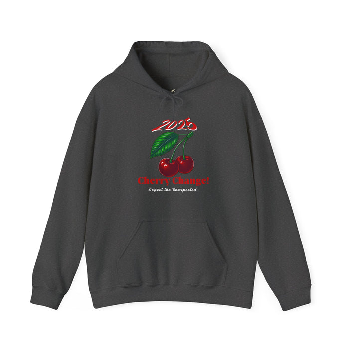 '2025 Cherry Change? Expect The Unexpected...' Unisex Heavy Blend™ Hooded Sweatshirt.