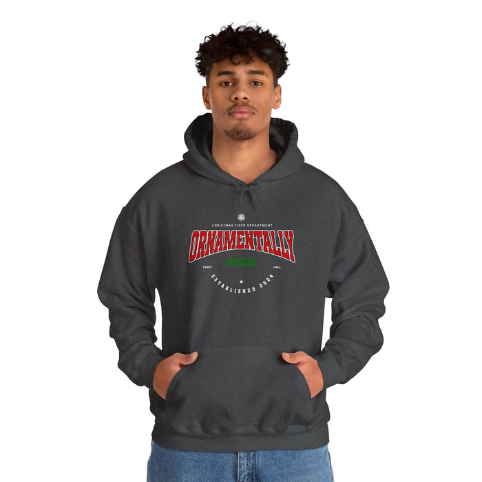 'Ornamentally Insane-Established 2024-' Unisex Heavy Blend™ Hooded Sweatshirt.