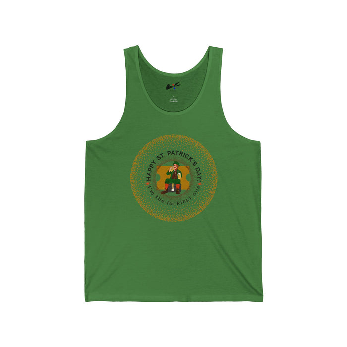 'Happy St. Patrick Day! I'm The Luckiest One!' Unisex Jersey Tank.