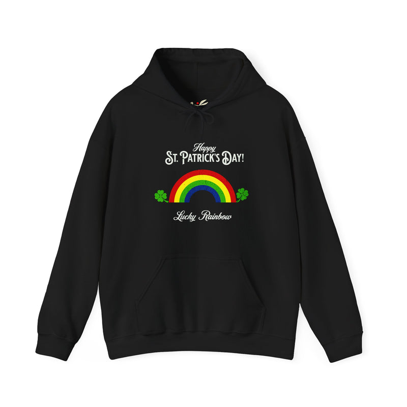'Happy St. Patrick's Day!...Lucky Rainbow!' Unisex Heavy Blend™ Hooded Sweatshirt.