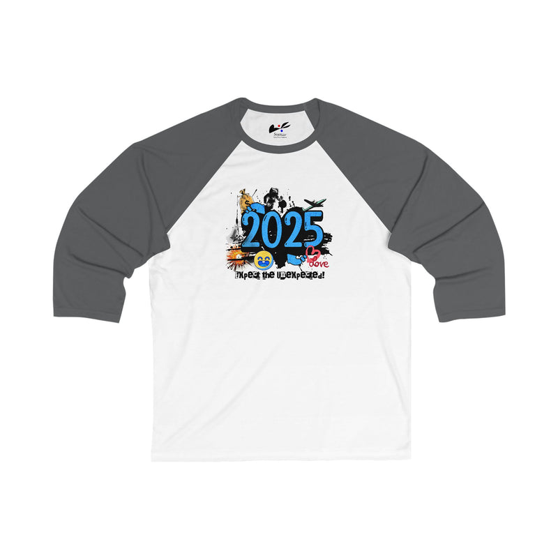 '2025 Expect The Unexpected' Unisex 3\4 Sleeve Baseball Tee.
