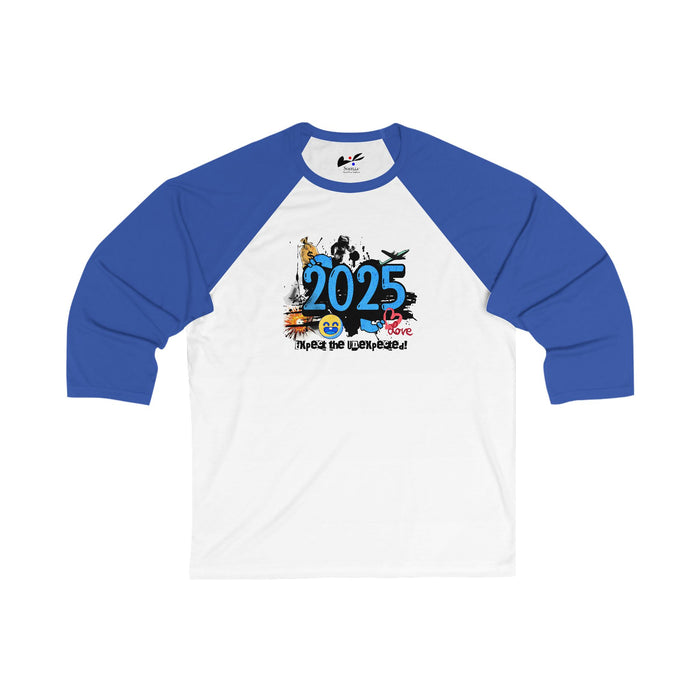 '2025 Expect The Unexpected' Unisex 3\4 Sleeve Baseball Tee.