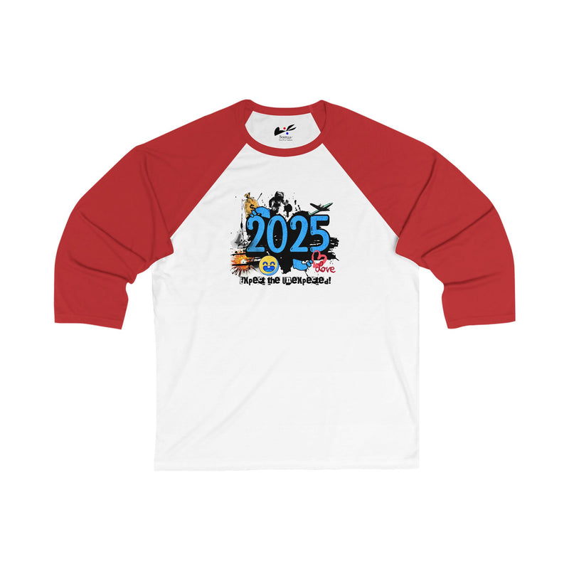 '2025 Expect The Unexpected' Unisex 3\4 Sleeve Baseball Tee.