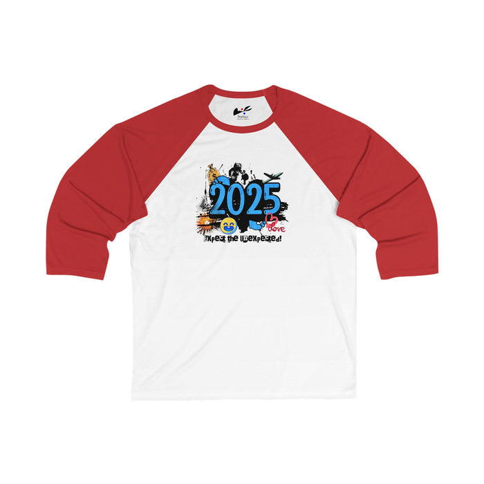 '2025 Expect The Unexpected' Unisex 3\4 Sleeve Baseball Tee.