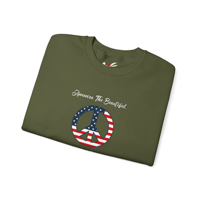 'America The Beautiful...Peace To You!' Unisex Heavy Blend™ Crewneck Sweatshirt.