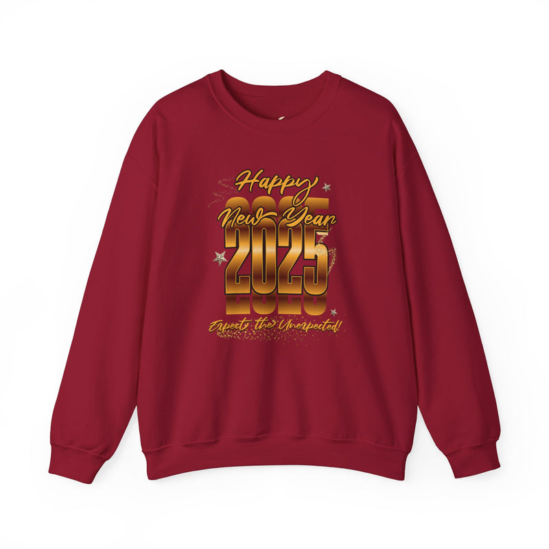 'Happy New Year's 2025, Expect the Unexpected' Sweatshirts Unisex Heavy Blend™ Crewneck Sweatshirt.