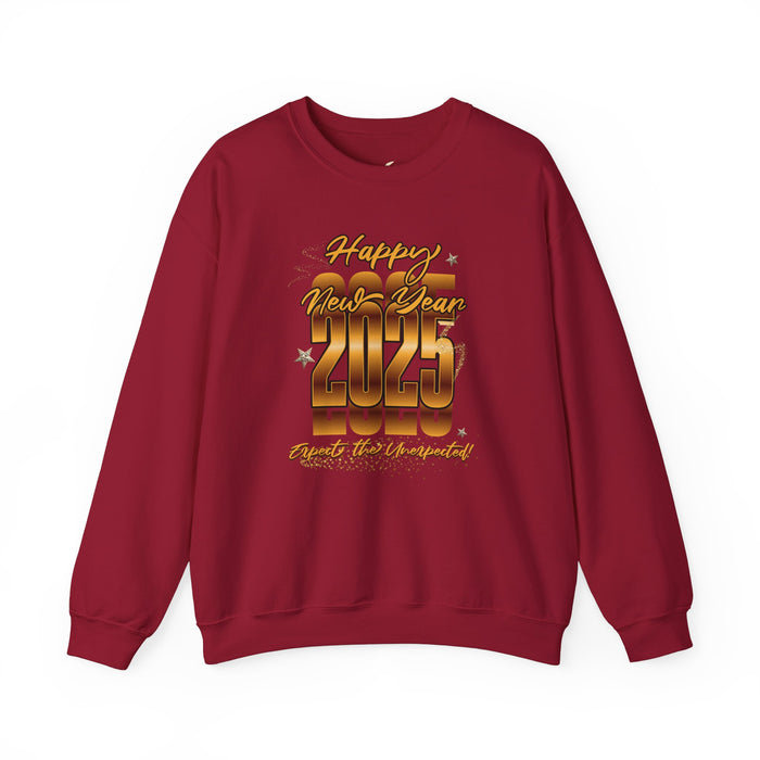 'Happy New Year's 2025, Expect the Unexpected' Sweatshirts Unisex Heavy Blend™ Crewneck Sweatshirt.